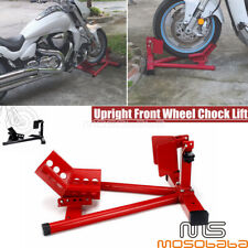 Universal Motorcycle Stand Motorbike Scooter Red Front Wheel Chock Paddock Stand