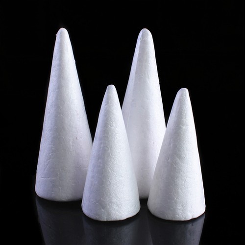 Craft foam cones - foam, white