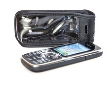 caseroxx Leather-Case with belt clip for Nokia C2-01 in black made of genuine le