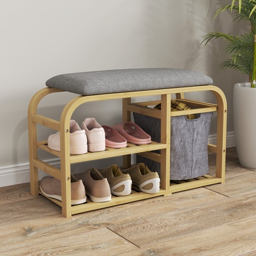 Bamboo shoe bench - shoe, with