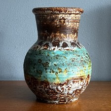 Vintage Fat Lava Drip Glaze Pottery Vase Austria West German 4247-15 Retro