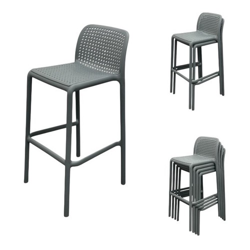 Grey stacking bar - grey, stools,