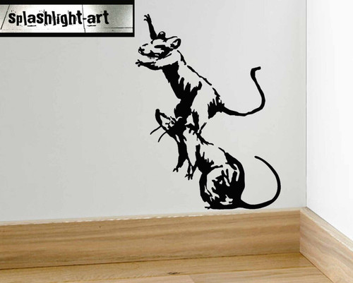 Banksy climbing rats wall - rats,