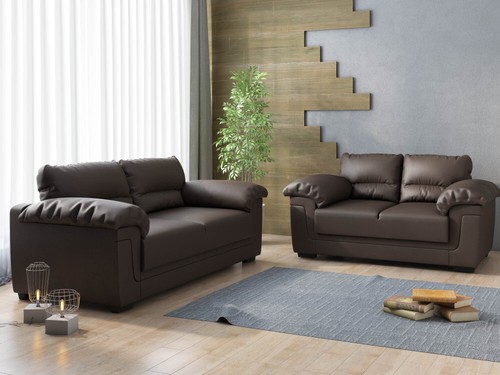 Seater faux leather sofa - seater,