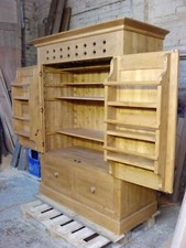 HANDMADE SOLID PINE KITCHEN LARDER CUPBOARD