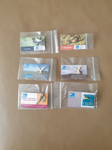 Rspb enamel pin badges - 6x,
