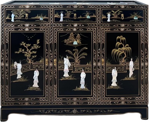 Chinese oriental black lacquer - black,
