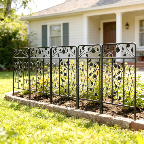 80cm tall steel garden fence - 80cm, 5