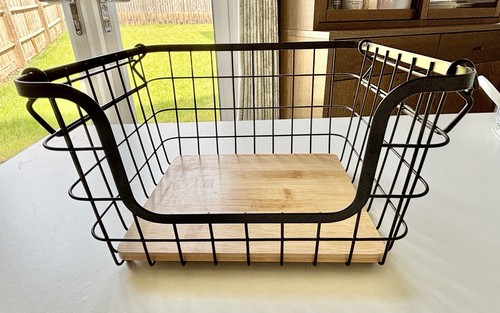 Black metal wire storage - black,