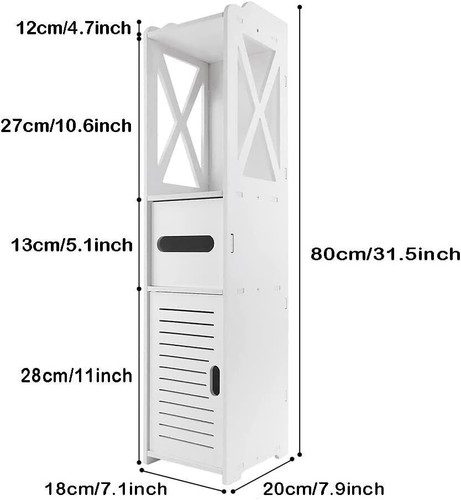 White bathroom cabinet storage - cabinet,