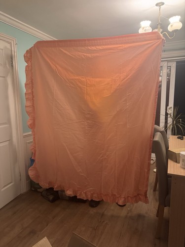 Pink vintage double curtains - pink,