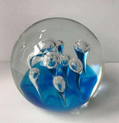 Large blue art glass - blue,