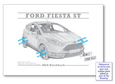 Ford Fiesta ST Mk6 hand-drawn