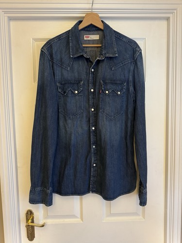Levis western blue denim shirt - levis,