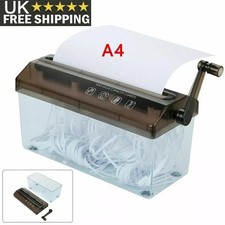 A4 Paper Shredder Mini Portable Home Paper Cutting Machine Manual Shredder UK