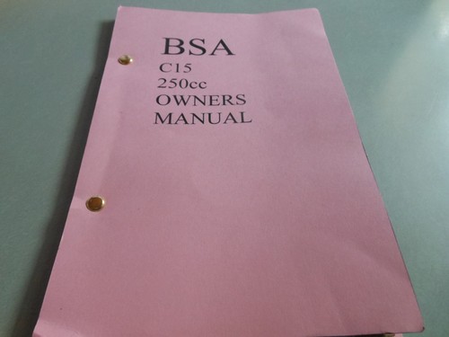 Bsa owners manual - owners, 250cc
