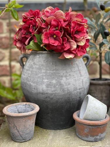 Rustic urn vase wide stone - vase,,