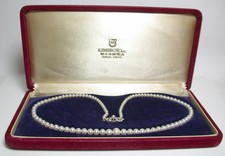 Vintage 3.3-7.4mm Mikimoto cultured saltwater Akoya pearl & silver necklace