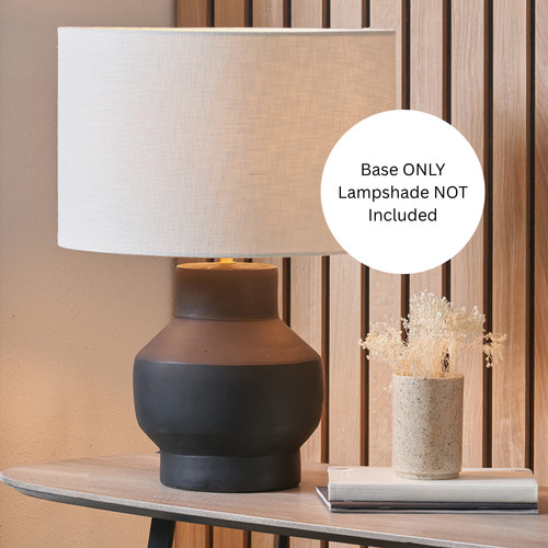Black terracotta table lamp - table,