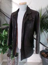 RARE Barbour LEATHER HEAVY WARM WINTER JACKET COAT XL SIZE 48 chest