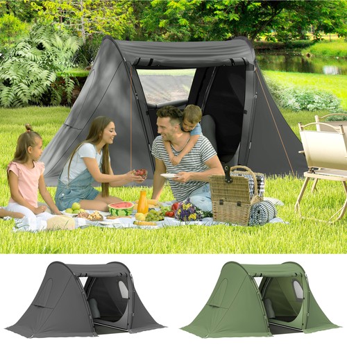 Man camping tent with living - man,
