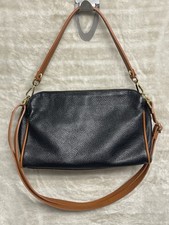 Valentina Genuine Leather Crossbody/Shoulder Bag Handbag Purse Pebble Black M