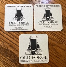 3 Danville PA Microbrewery Beer Coasters Old Forge Brewing Co Advertising.