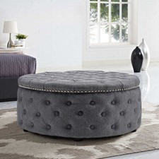 Upholstered Round Stool Tea