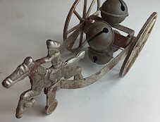 Antique bell toy horse and - antique,