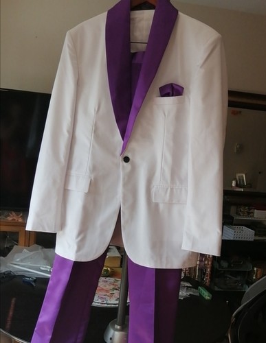 Purple and white piece - white, men's