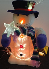 Vintage Premier 16in Fibre Optic Animated Colour Change Snowman Christmas
