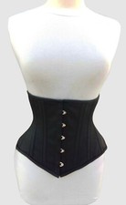 Heavy Duty Women's Underbust Waist Trainer Double Steel Boned Cotton Corset