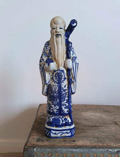Chinese shou lao god blue - blue, &