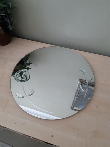 Round wall mirror clear - wall, glass