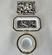 WEDGWOOD CORNUCOPIA COLLECTION VOTIVE CANDLE HOLDER TRAY & LIDDED BOX