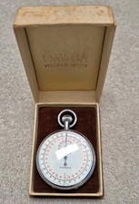 Vintage Omega stopwatch with box 1/100ths sec Swiss Made
