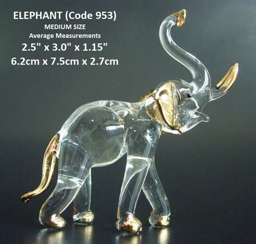 Blown glass elephant - glass,