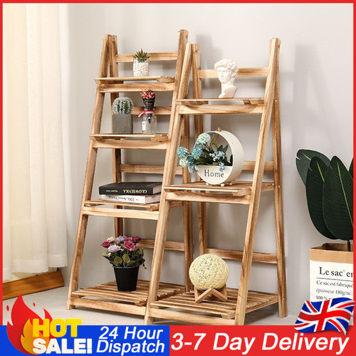 Tier folding wooden ladder - wooden,