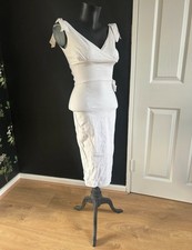 Diva corsets (Diva Catwalk) white bodycon dress with tie details size small
