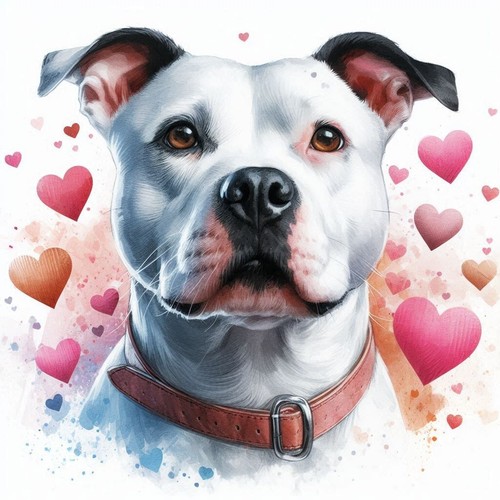 Luxury white staffie staffy - staffie,