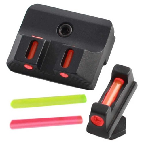 Pistol fiber optic sight set - optic,