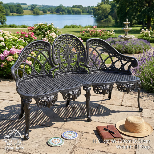 Cast aluminium garden bench - cast,