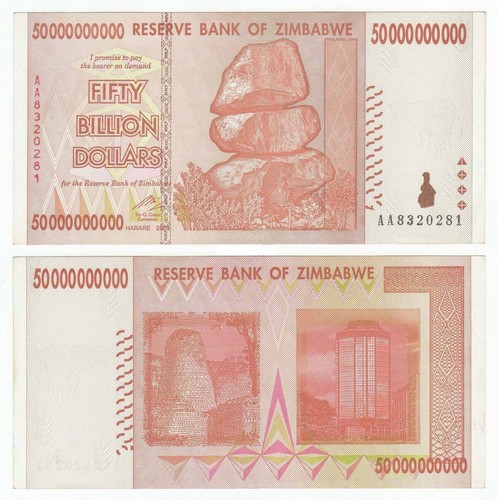 Zimbabwe currency billion - currency, 50
