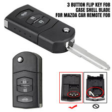 3 Button Flip Key Fob Case Shell Blade For MAZDA 2 3 5 6 RX8 MX5 Car Remote Fob