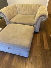 Next Gosford  Snuggle Chair With Large Matching Pouffe