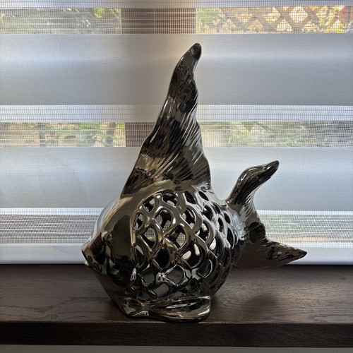 Angel metal fish sculpture - metal,