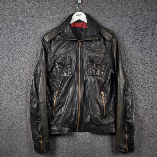 Superdry leather jacket mens - superdry, l