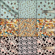 Mickey Mouse Fabric Disney Goofy Children's Cotton Official Licence 140cm Wide