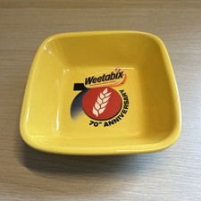 Weetabix 70th Anniversary Square Yellow Cereal Breakfast Bowl, great condition. 