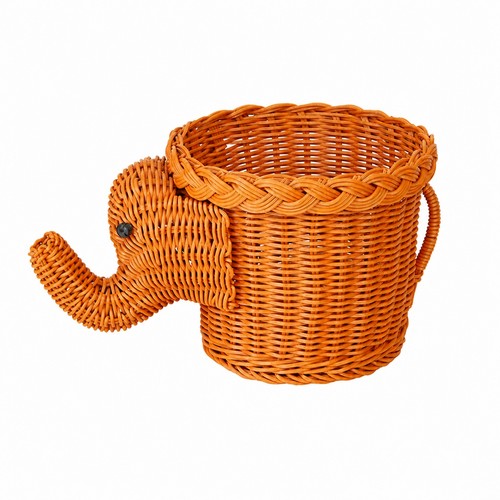 Elephant shaped rattan storage - rattan,